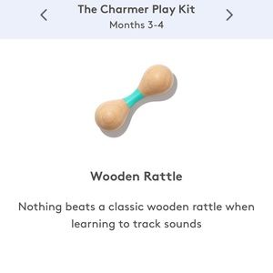 Wooden Rattle from Lovevery Charmer Kit 3-4 M